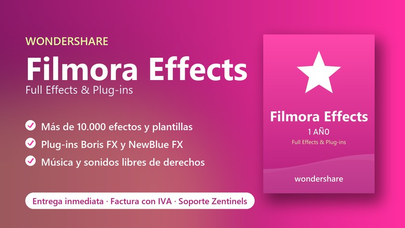 Licencia Wondershare Filmora Full Effects y Plug-ins