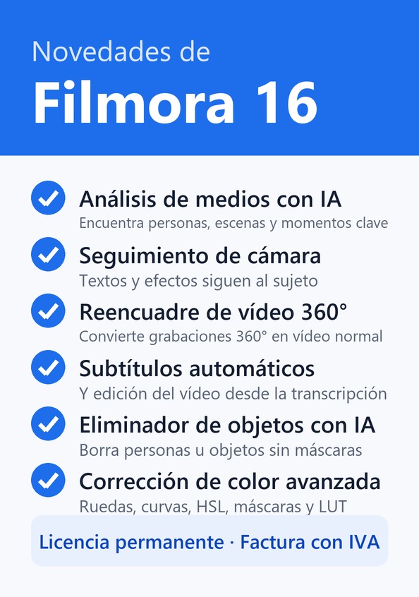 Novedades de Wondershare Filmora 16
