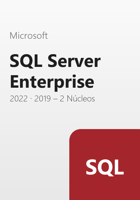 licencia microsoft sql server enterprise 2022 / 2019 – 2 núcleos